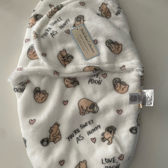 Winnie the Pooh and Amongst the clouds baby swaddle blanket 0-3m nylon closure - Picture 2 of 15